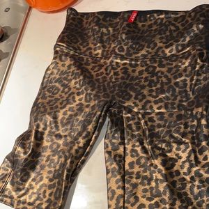 Spanx biker leopard shorts